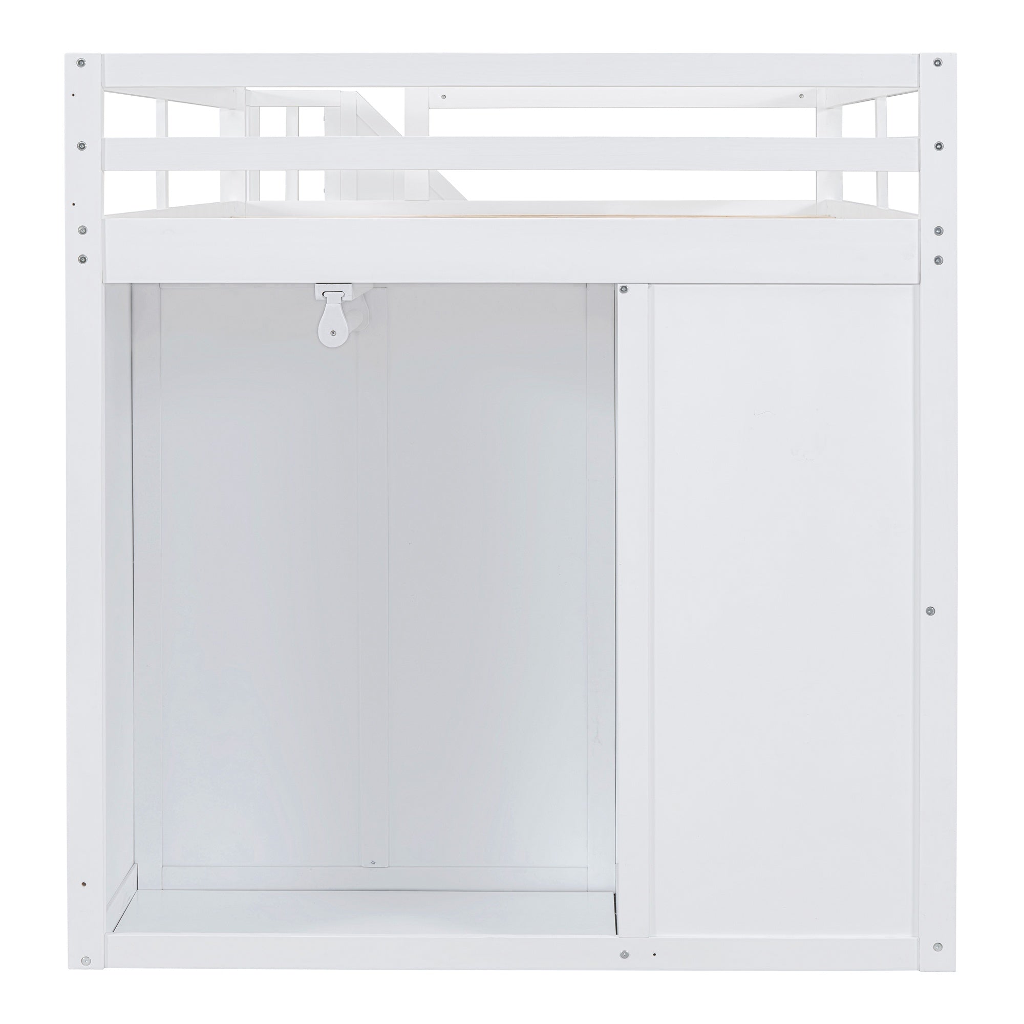 Bellemave® Full Size Wood Loft Bed With Built - in Wardrobes, Cabinets and Drawers, White - Bellemave