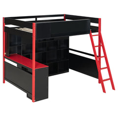 Bellemave® Full Size Wood Loft Bed with Desk, Ample Storage Space and Light, Loft Bed for Kids Bedroom - Bellemave