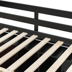 Bellemave® Full Size Wood Loft Bed with Desk, Ample Storage Space and Light, Loft Bed for Kids Bedroom - Bellemave