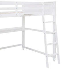 Bellemave® Full Size Wooden Loft Bed with Drawers and Desk - Bellemave
