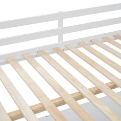 Bellemave® Full Size Wooden Loft Bed with U - shaped Desk,Storage Compartments and Tri - fold Mirror - Bellemave