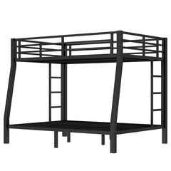 Bellemave® Full XL Over Queen Bunk Bed for Adults/Kids,Heavy Duty Adults Bunk Beds with Guardrail & Ladders,Black - Bellemave