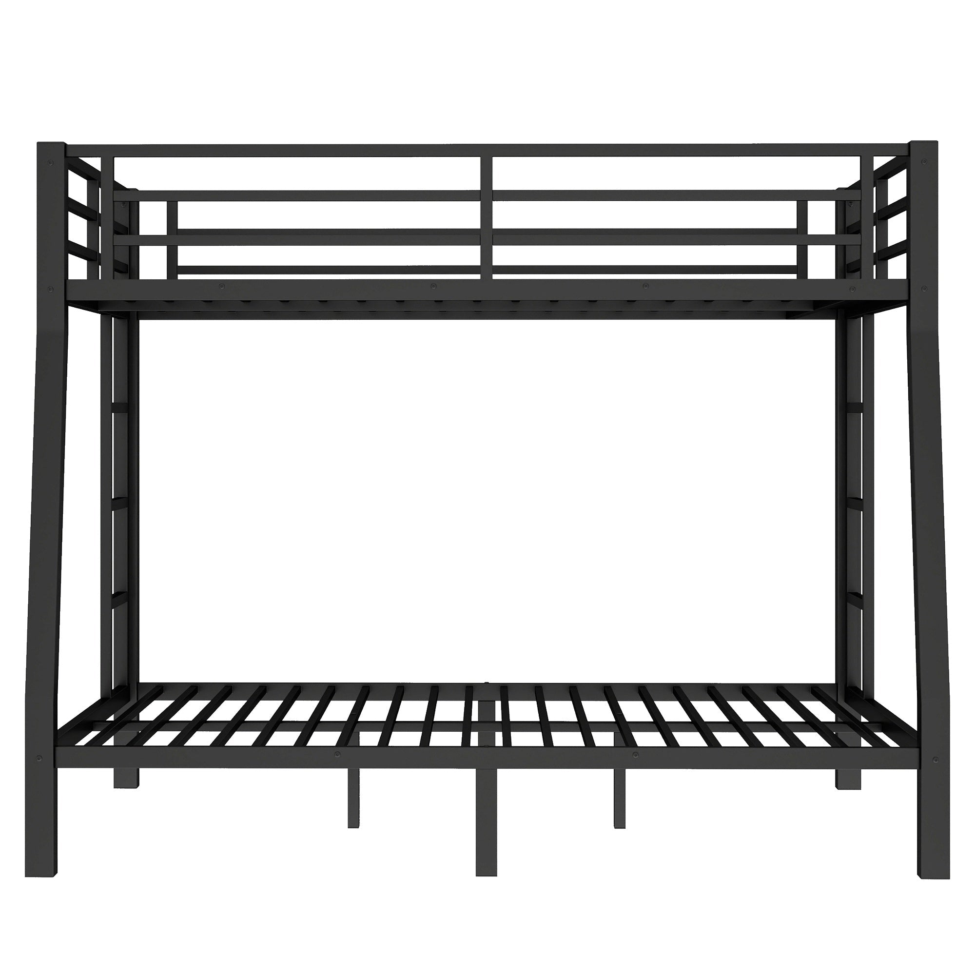 Bellemave® Full XL Over Queen Bunk Bed for Adults/Kids,Heavy Duty Adults Bunk Beds with Guardrail & Ladders,Black - Bellemave