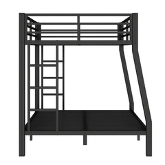 Bellemave® Full XL Over Queen Bunk Bed for Adults/Kids,Heavy Duty Adults Bunk Beds with Guardrail & Ladders,Black - Bellemave