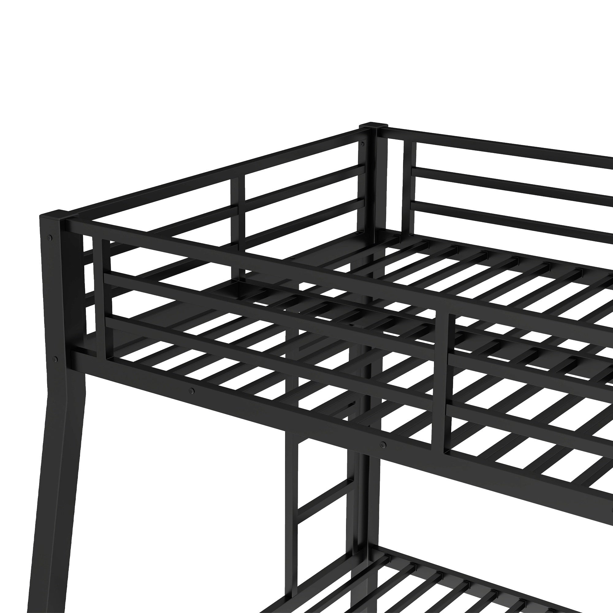 Bellemave® Full XL Over Queen Bunk Bed for Adults/Kids,Heavy Duty Adults Bunk Beds with Guardrail & Ladders,Black - Bellemave