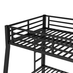 Bellemave® Full XL Over Queen Bunk Bed for Adults/Kids,Heavy Duty Adults Bunk Beds with Guardrail & Ladders,Black - Bellemave