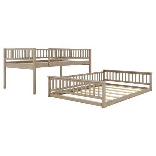 Bellemave® Full XL over Queen Bunk Bed with Ladder and Guardrails - Bellemave