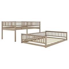 Bellemave® Full XL over Queen Bunk Bed with Ladder and Guardrails - Bellemave