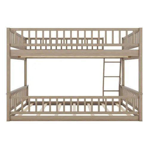 Bellemave® Full XL over Queen Bunk Bed with Ladder and Guardrails - Bellemave