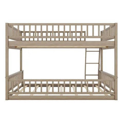 Bellemave® Full XL over Queen Bunk Bed with Ladder and Guardrails - Bellemave