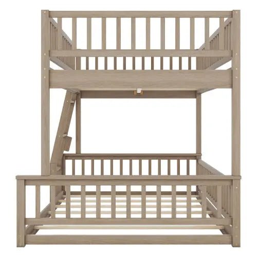 Bellemave® Full XL over Queen Bunk Bed with Ladder and Guardrails - Bellemave