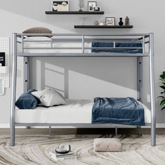 Bellemave® Full XL over Queen Metal Bunk Bed with Ladder and Guardrails - Bellemave