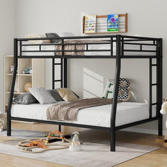 Bellemave® Full XL over Queen Metal Bunk Bed with Ladder and Guardrails - Bellemave