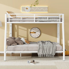 Bellemave® Full XL over Queen Metal Bunk Bed with Ladder and Guardrails - Bellemave