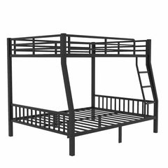 Bellemave® Full XL Over Queen Metal Bunk Bed with Ladder and Slats Support - Bellemave