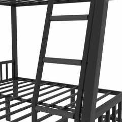 Bellemave® Full XL Over Queen Metal Bunk Bed with Ladder and Slats Support - Bellemave