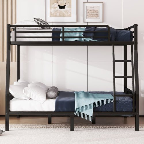 Bellemave® Full XL Over Queen Metal Bunk Bed with Ladder and Slats Support - Bellemave
