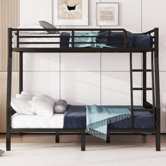 Bellemave® Full XL Over Queen Metal Bunk Bed with Ladder and Slats Support - Bellemave