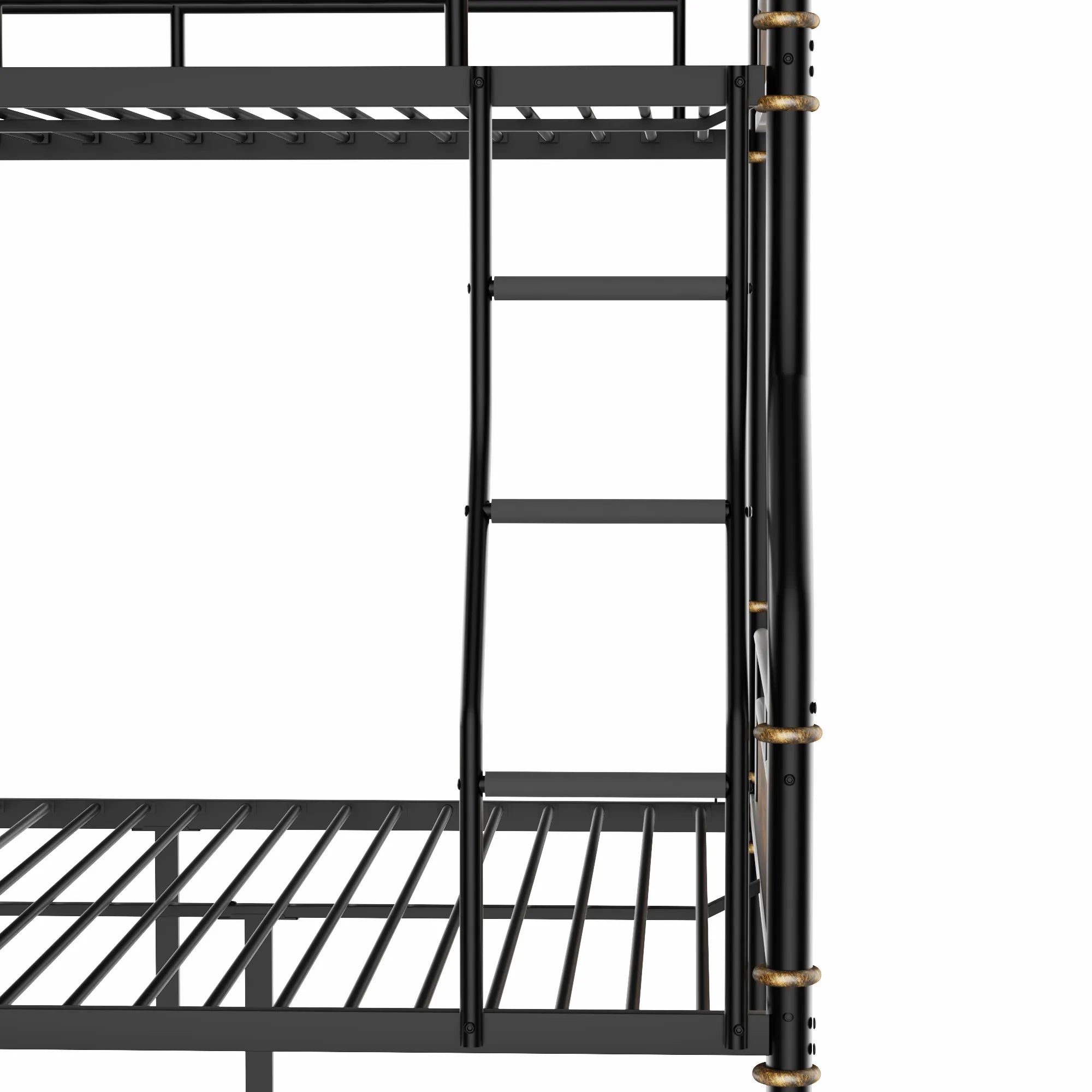 Bellemave® Full XL over Queen Metal Bunk Bed with Safety Guard Rails(Convertible) - Bellemave