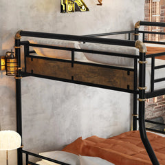 Bellemave® Full XL over Queen Metal Bunk Bed with Safety Guard Rails(Convertible) - Bellemave