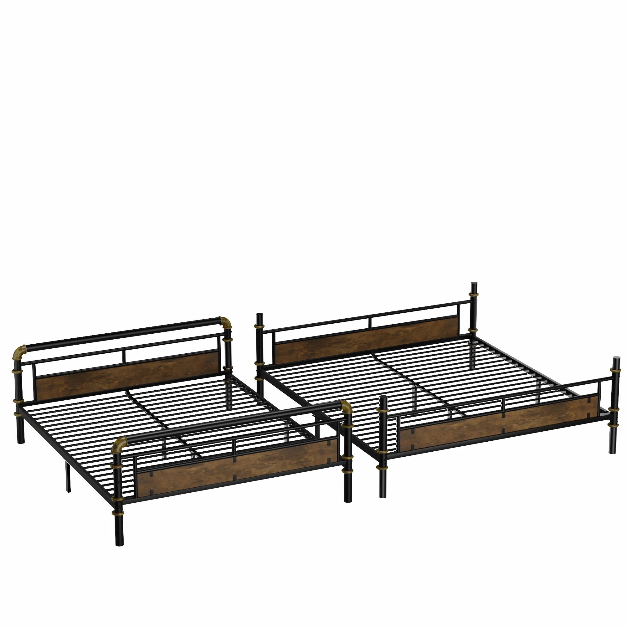 Bellemave® Full XL over Queen Metal Bunk Bed with Safety Guard Rails(Convertible) - Bellemave