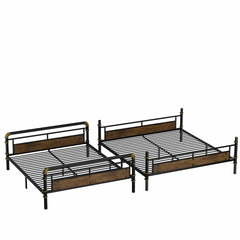 Bellemave® Full XL over Queen Metal Bunk Bed with Safety Guard Rails(Convertible) - Bellemave