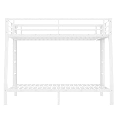 Bellemave® Full XL over Queen Metal Bunk Beds with Guardrails, Ladders & Under - bed Storage, White - Bellemave