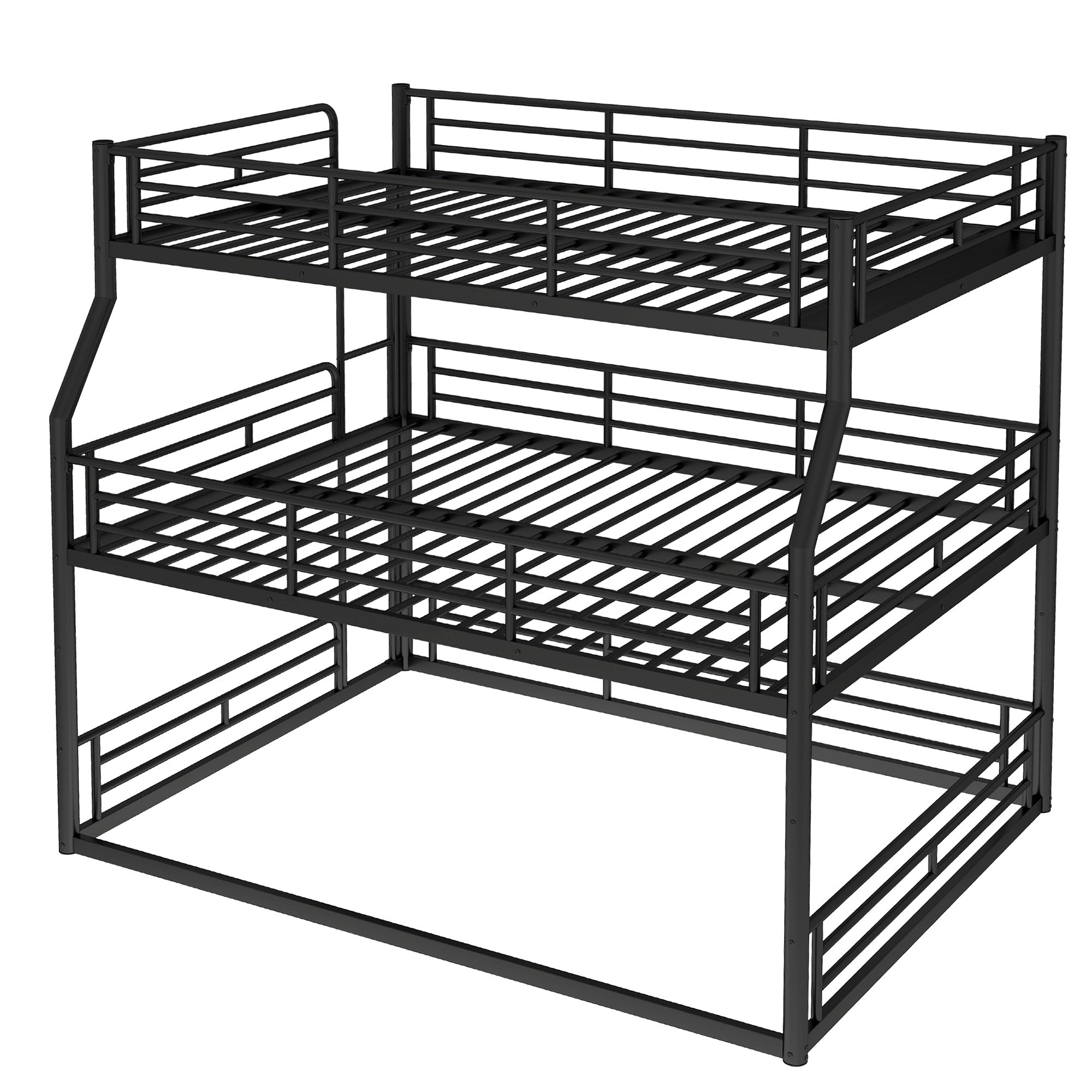 Bellemave® Full XL over Queen over Queen Size Triple Bunk Bed with Storage Board - Bellemave