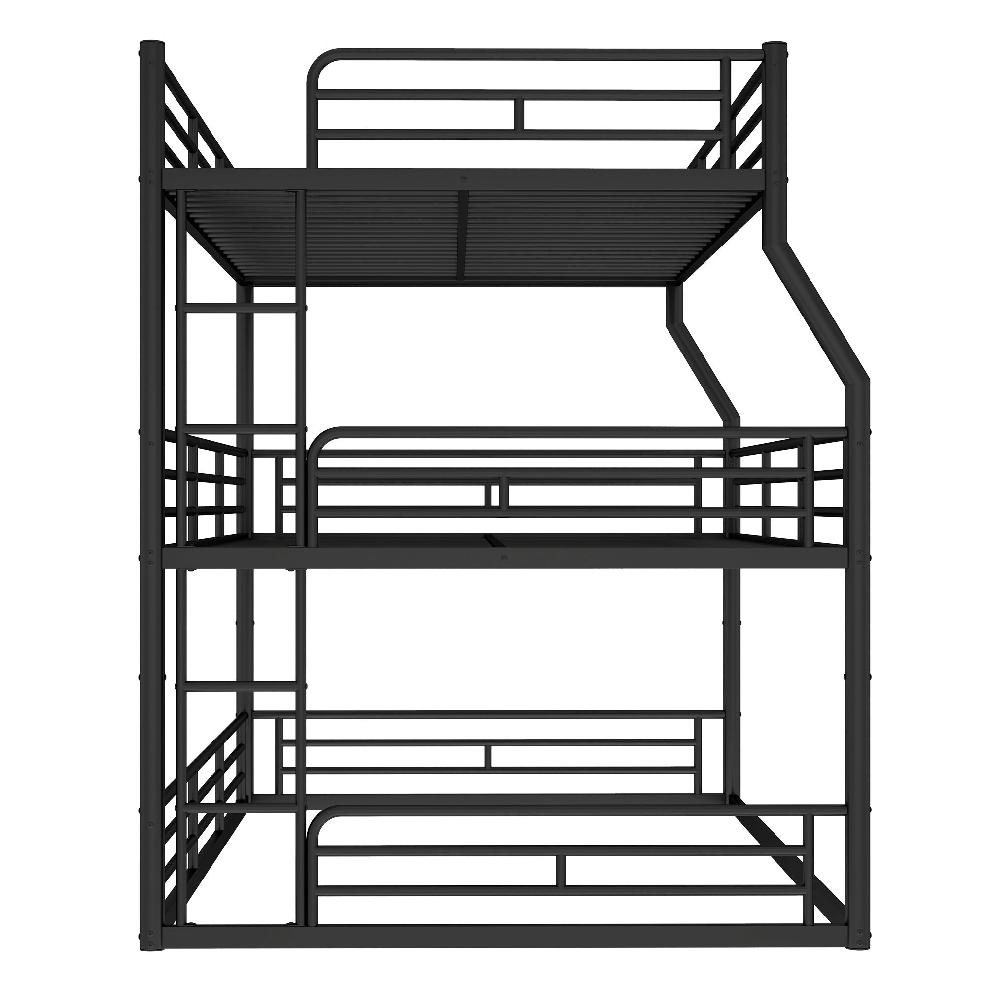Bellemave® Full XL over Queen over Queen Size Triple Bunk Bed with Storage Board - Bellemave