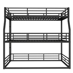 Bellemave® Full XL over Queen over Queen Size Triple Bunk Bed with Storage Board - Bellemave