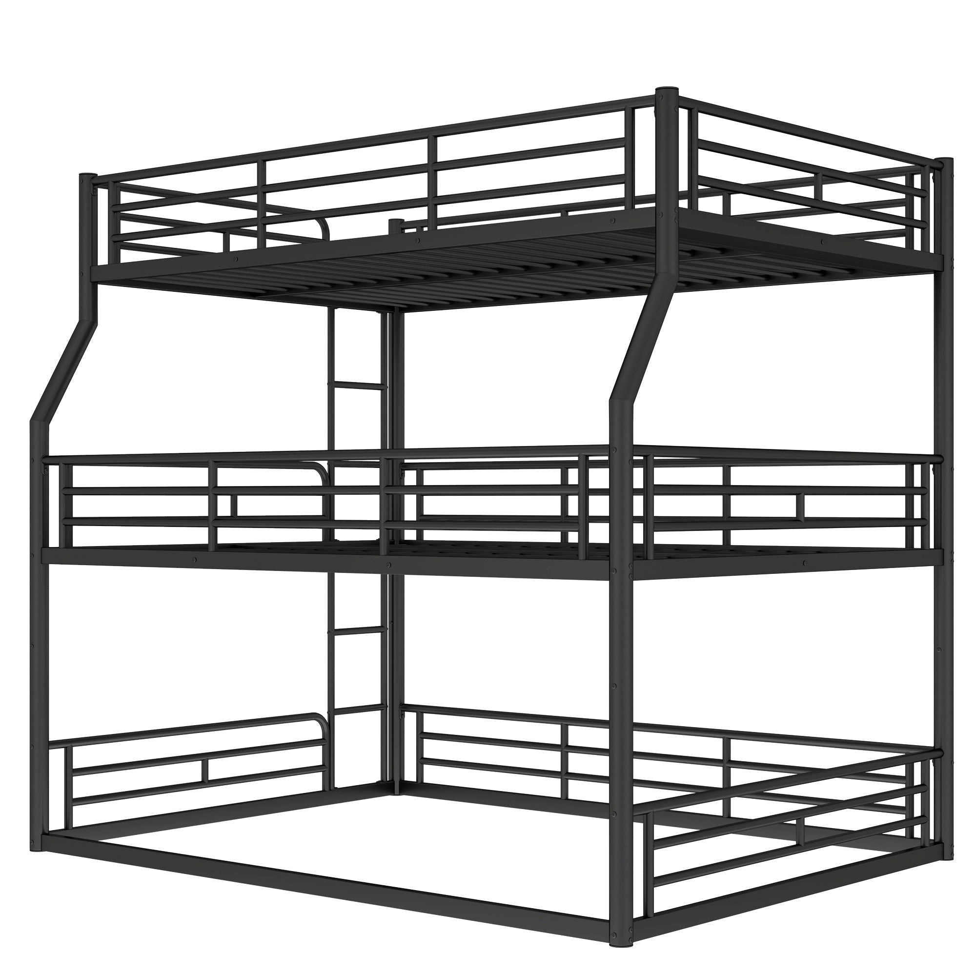 Bellemave® Full XL over Queen over Queen Size Triple Bunk Bed with Storage Board - Bellemave