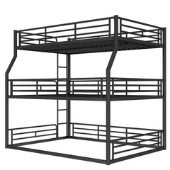 Bellemave® Full XL over Queen over Queen Size Triple Bunk Bed with Storage Board - Bellemave
