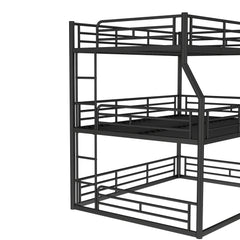 Bellemave® Full XL over Queen over Queen Size Triple Bunk Bed with Storage Board - Bellemave
