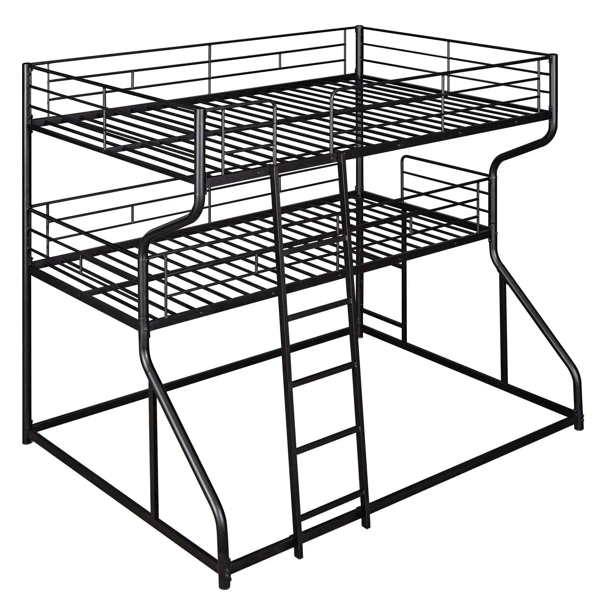 Bellemave® Full XL over Twin XL over Queen Triple Bunk Bed with Long and Short Ladder - Bellemave