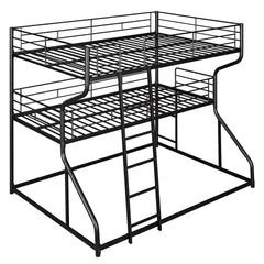 Bellemave® Full XL over Twin XL over Queen Triple Bunk Bed with Long and Short Ladder - Bellemave