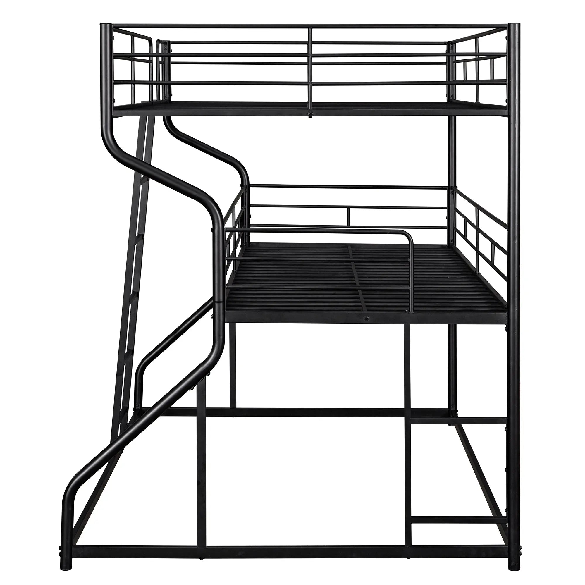 Bellemave® Full XL over Twin XL over Queen Triple Bunk Bed with Long and Short Ladder - Bellemave