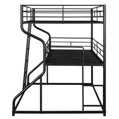Bellemave® Full XL over Twin XL over Queen Triple Bunk Bed with Long and Short Ladder - Bellemave