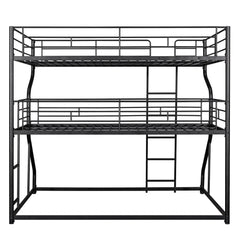 Bellemave® Full XL over Twin XL over Queen Triple Bunk Bed with Long and Short Ladder - Bellemave