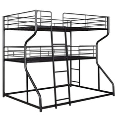 Bellemave® Full XL over Twin XL over Queen Triple Bunk Bed with Long and Short Ladder - Bellemave