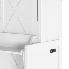Bellemave® Full/Queen Size Murphy Bed with Desk & USB Charging Station, Solid Wood Slats - Bellemave