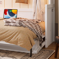 Bellemave® Full/Queen Size Murphy Bed with Desk & USB Charging Station, Solid Wood Slats - Bellemave