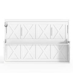 Bellemave® Full/Queen Size Murphy Bed with Desk & USB Charging Station, Solid Wood Slats - Bellemave