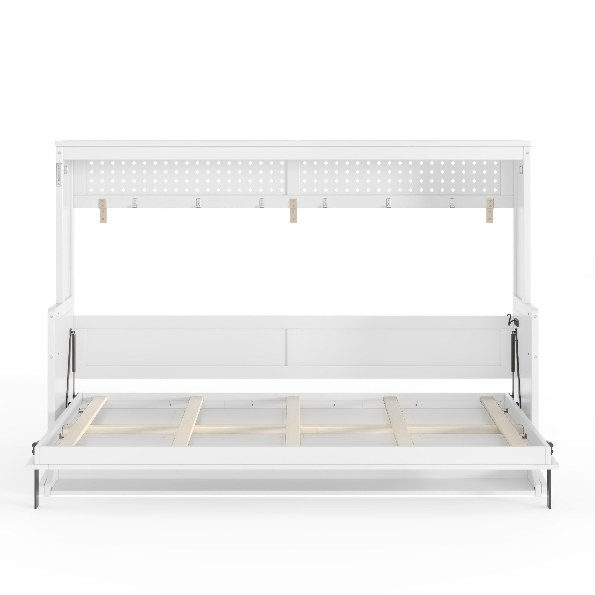 Bellemave® Full/Queen Size Murphy Bed with Desk & USB Charging Station, Solid Wood Slats - Bellemave