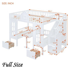 Bellemave® Fun Castle Shaped Bunk Bed Turn into Upper Bed and Down Desk - Bellemave