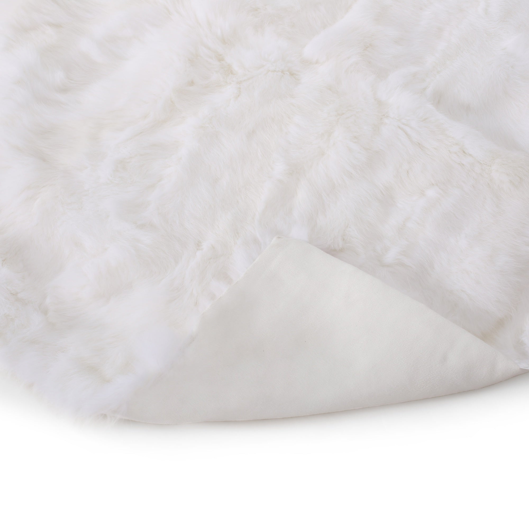 Bellemave® Fur Throw Blanket - 50" x 60" Plush & Glamorous, Ivory/White Decorative Blanket for Sofa & Bed (Dry Clean Only) - Bellemave