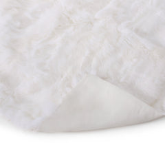Bellemave® Fur Throw Blanket - 50" x 60" Plush & Glamorous, Ivory/White Decorative Blanket for Sofa & Bed (Dry Clean Only) - Bellemave