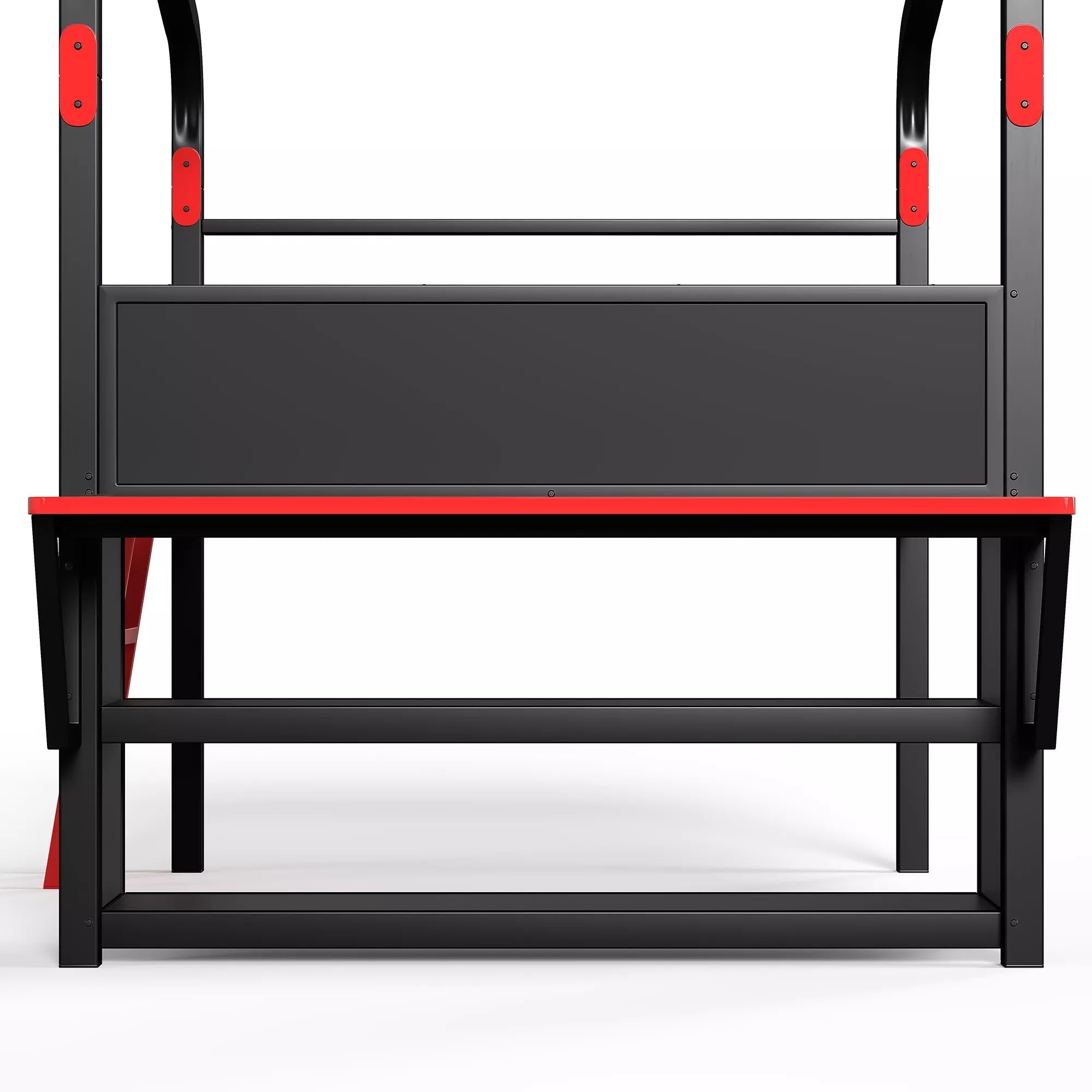 Bellemave® Gaming Bed with Side Desk & LED Lights, Metal Loft Bed with Storage Cabinets, USB Ports & Canopy Design for Kids Teens - Bellemave
