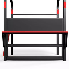 Bellemave® Gaming Bed with Side Desk & LED Lights, Metal Loft Bed with Storage Cabinets, USB Ports & Canopy Design for Kids Teens - Bellemave