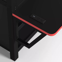 Bellemave® Gaming Bed with Side Desk & LED Lights, Metal Loft Bed with Storage Cabinets, USB Ports & Canopy Design for Kids Teens - Bellemave