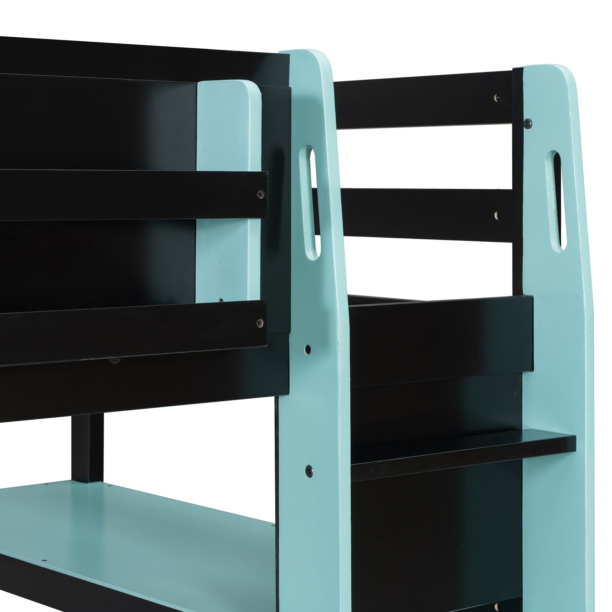 Bellemave® Gaming Loft Bed with Built - in Desk & Storage Shelves for Teens/Adults Bedroom, Space - Saving Wooden Bed Frame with LED & Side Race - Bellemave